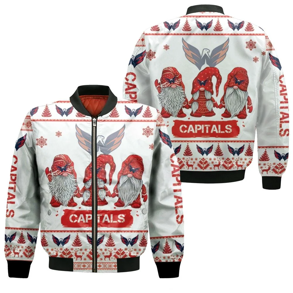 Christmas Gnomes Washington Capitals Ugly Sweatshirt Christmas 3d Bomber Jacket