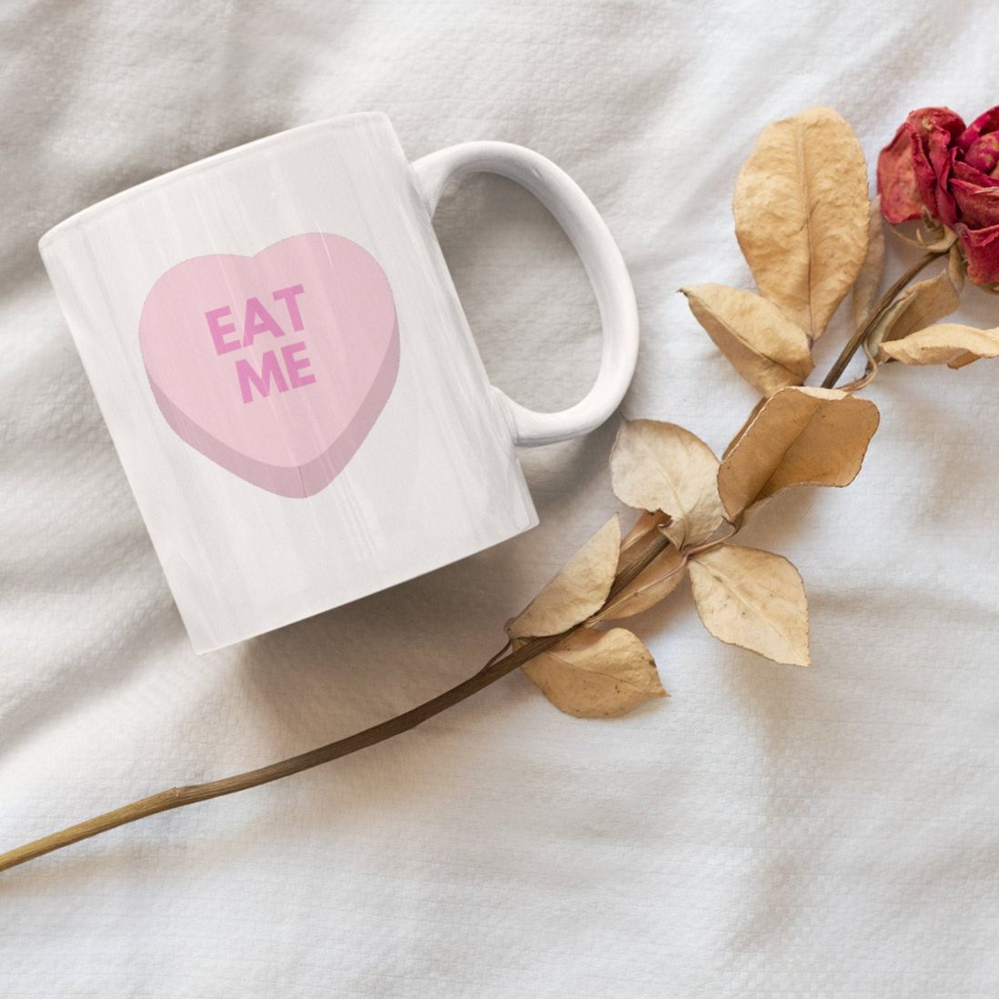 Conversation Heart Candy Eat Me Mug