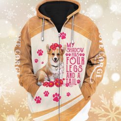 Corgi Lovers My Shadow Has Four Legs And A Tail 3d Zip Hoodie