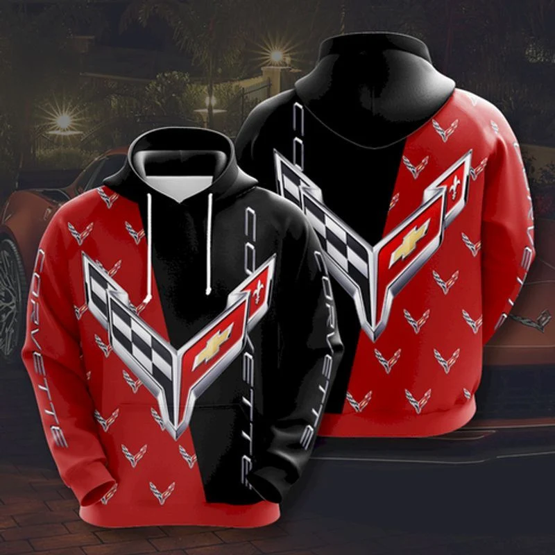 Corvette Racing Logo All Over Printed Custom 3d Hoodie