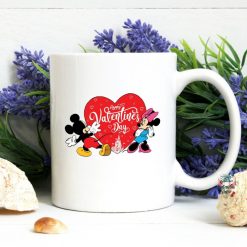 Couples Happy Valentines Day Disney Mickey Heart Mug