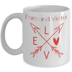 Couples Love Arrow Valentines Personalized Mug