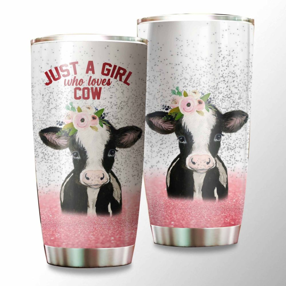 Cow Just A Girl Who Loves Gift For Lover Day Travel Tumbler