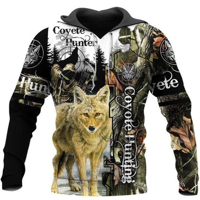 Coyote Hunting Wolf All Over Printed Custom 3d Hoodie