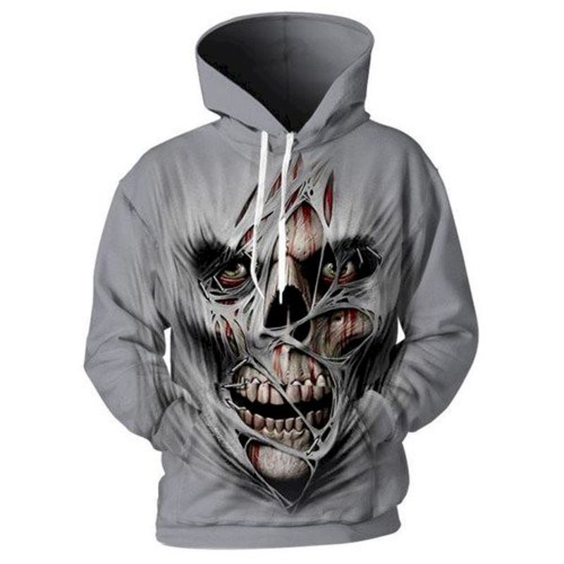 Creepy Skull All Over Printed Custom 3d Hoodie