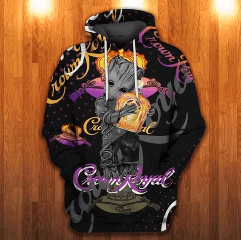 Crown Royal Baby Groot All Over Printed Custom 3d Hoodie