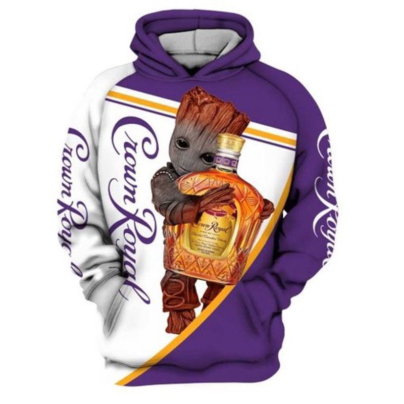 Crown Royal Groot Whisky All Over Printed Custom 3d Hoodie