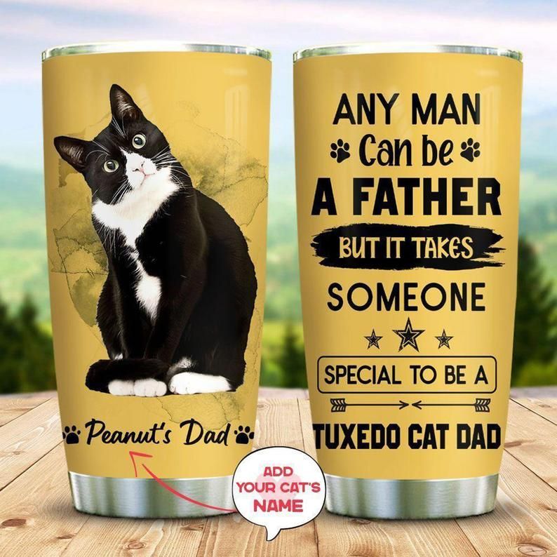 Custom Name Cool Cat Dad Gift For Lover Day Travel Tumbler
