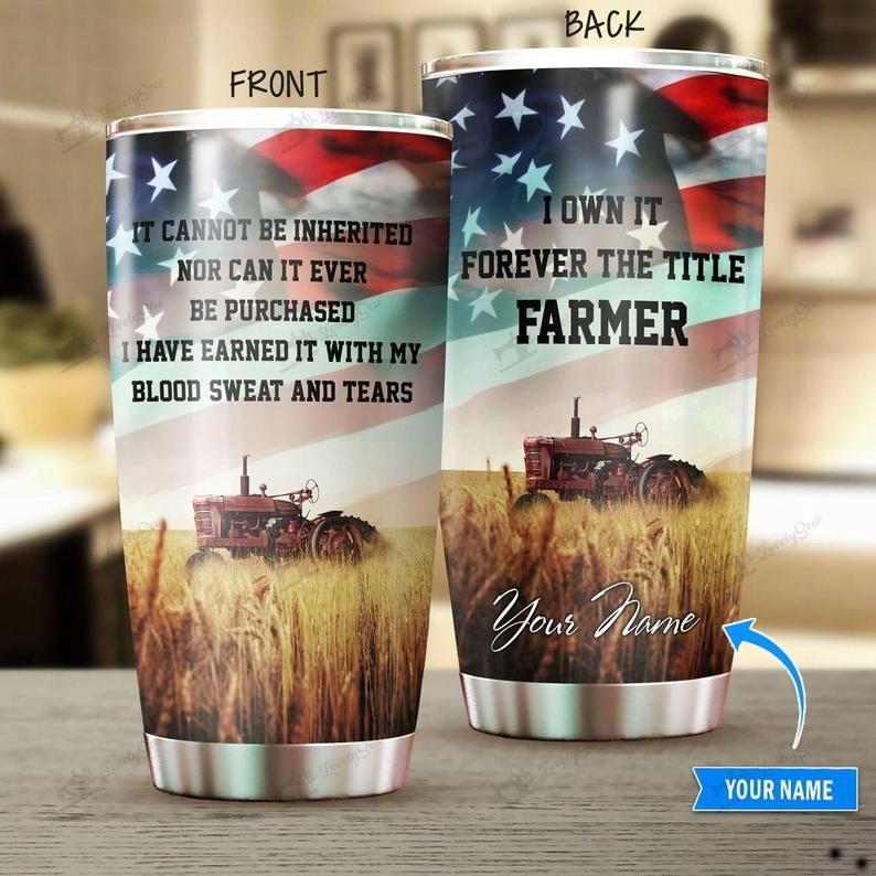 Custom Name Red Tractor I Own It Forever The Title Farmer Tumbler