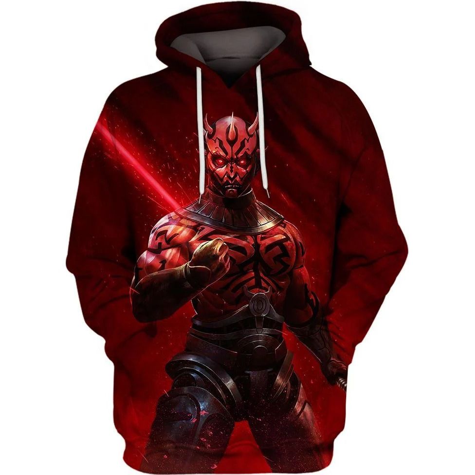 Cyborg Legs Darth Maul Star Wars Over Print 3d Zip Hoodie