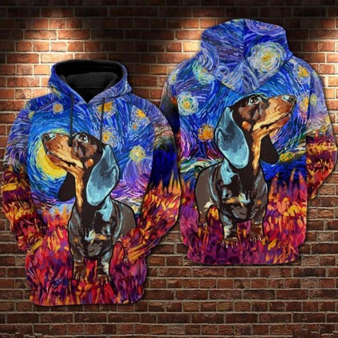 Dachshund Collage Art All Over Printed Custom 3d Hoodie