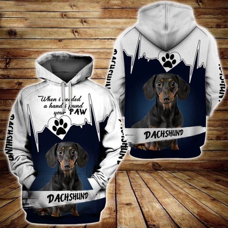 Dachshund Puppies Heart Beat All Over Printed Custom 3d Hoodie