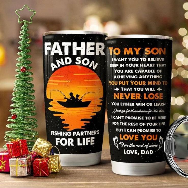 Dad Son Fishing Partner Gift For Lover Day Travel Tumbler