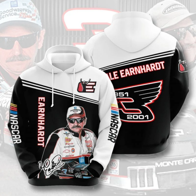 Dale Earnhardt Nascar Signature 3d Hoodie