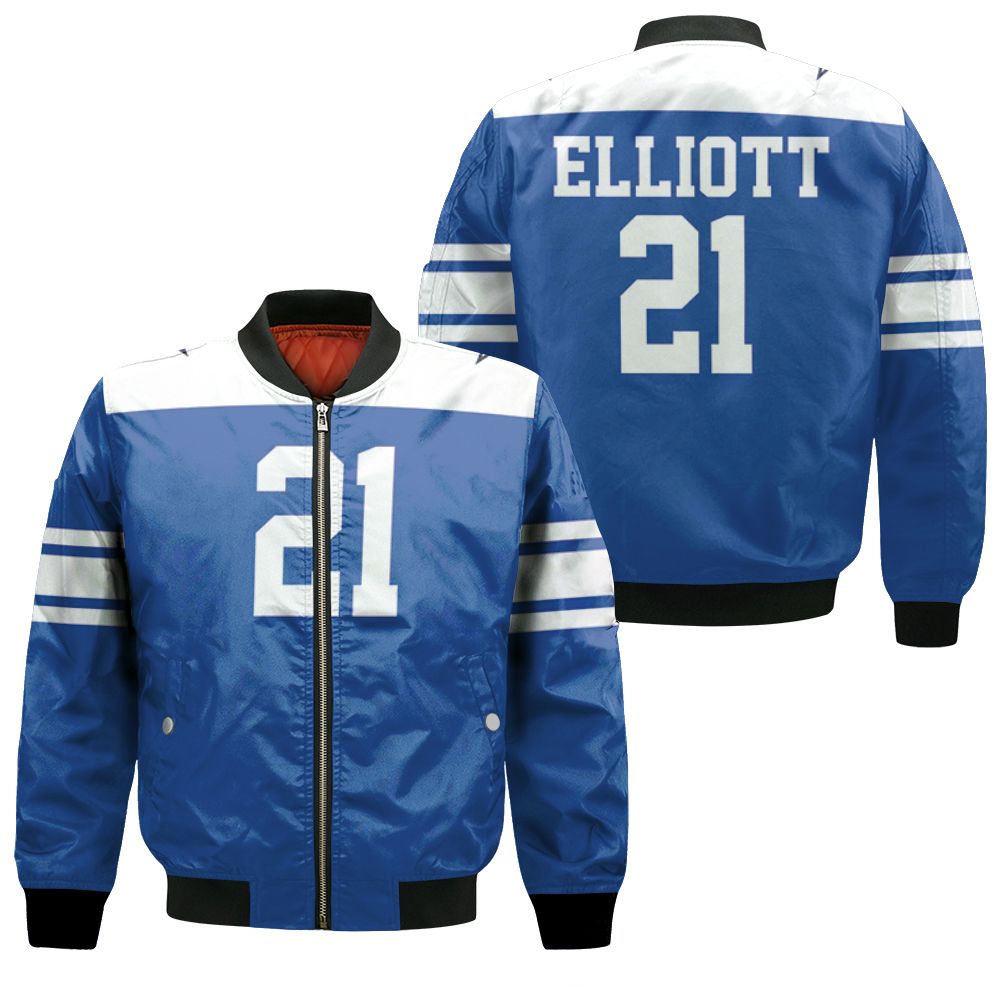 Dallas Cowboys #21 Elliott Rivalry Long Sleeve T-Shirt - Blue