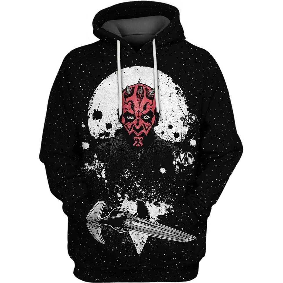 Darth Maul Scimitar Star Wars Over Print 3d Zip Hoodie