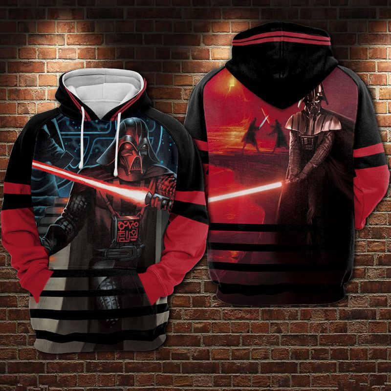 Darth Vader Light Saber Over Print 3d Zip Hoodie