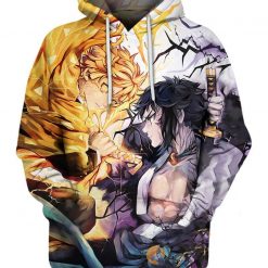 Demon Slayer Kaigaku X Zenitsu 3d Zip Hoodie