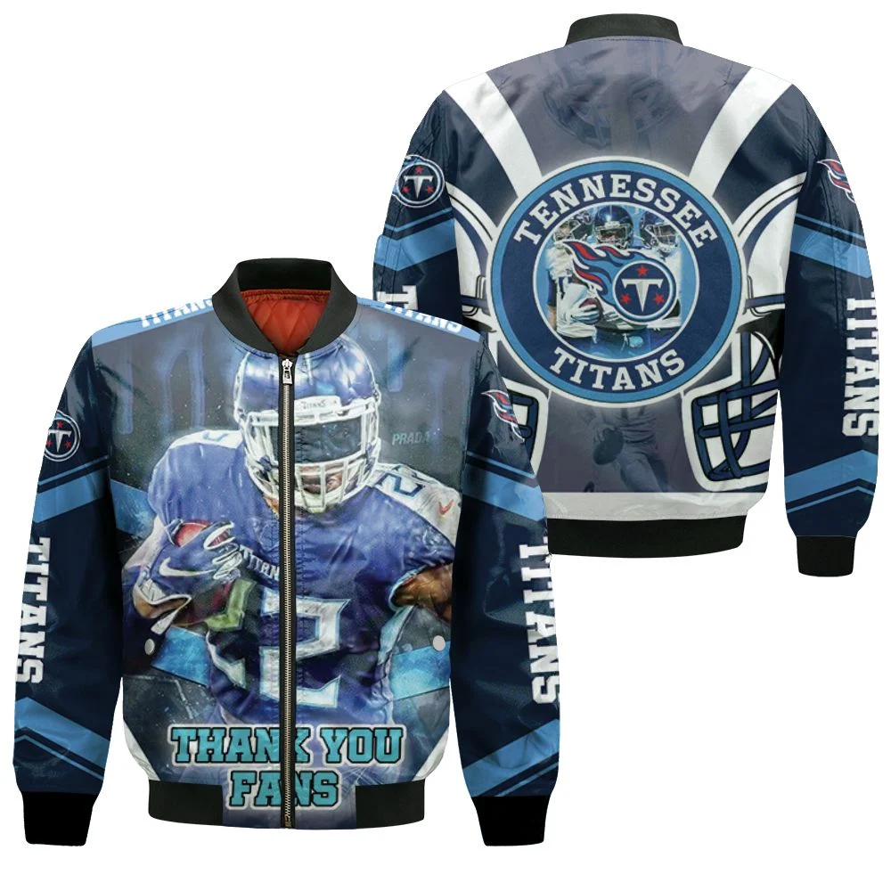 Derrick Henry #22 Thanks You Fan Tennessee Titans Afc South Division Champions Super Bowl 2021 Bomber Jacket