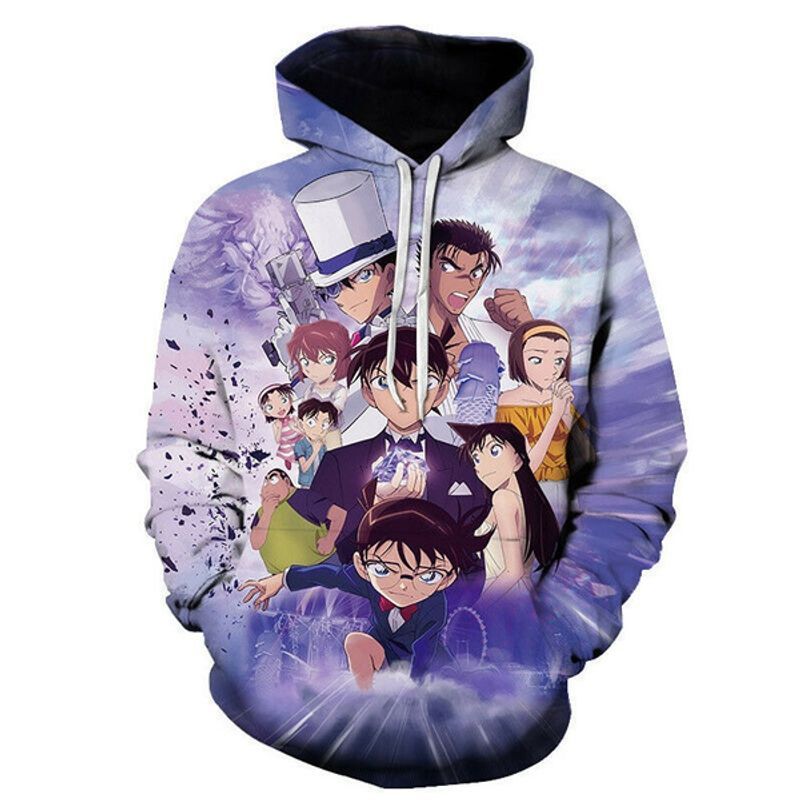 Detective Conan Over Print 3d Zip Hoodie