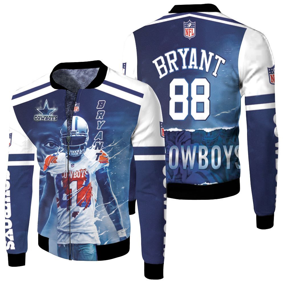 Dez Bryant 88 Dallas Cowboys Oklahoma State Cowboys 3d Fleece Bomber Jacket