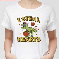Dinosauri Steal Hearts Valentines T-Shirt Unisex T-Shirt