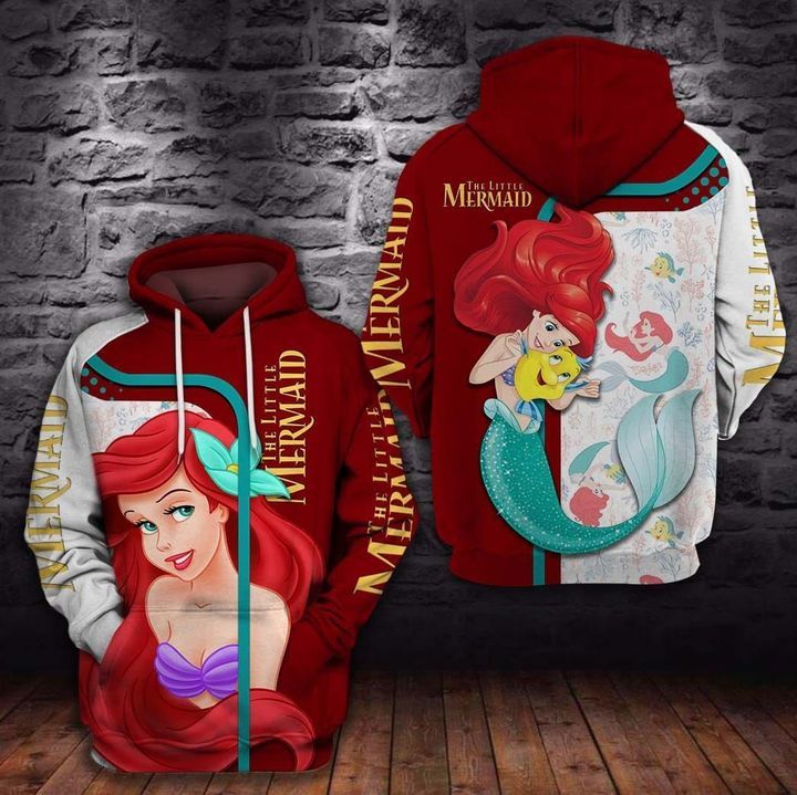 Disney Ariel The Little Mermaid With Love 3d Zip Hoodie