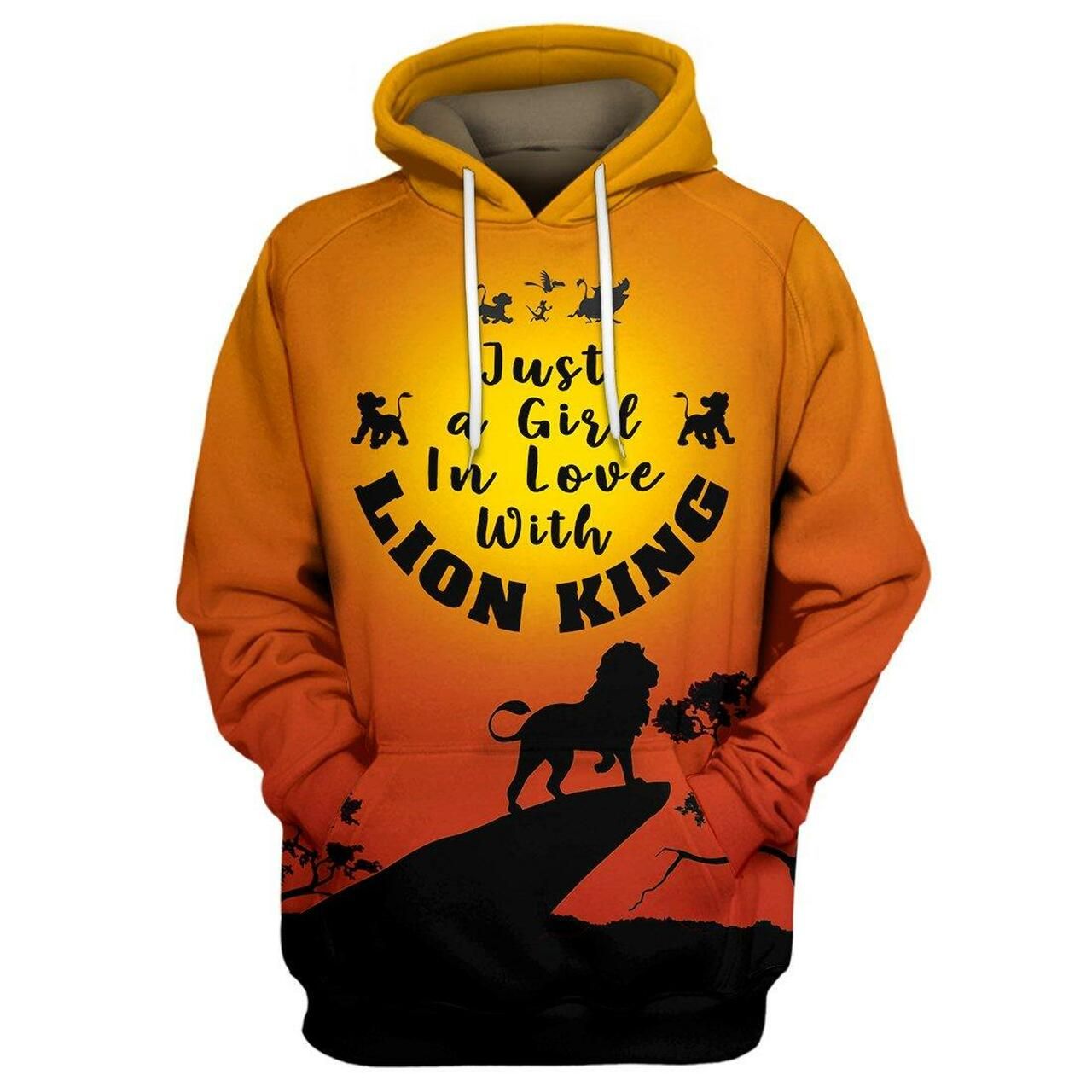 Disney Lion King Just A Girl Love With Lion King 3d Zip Hoodie