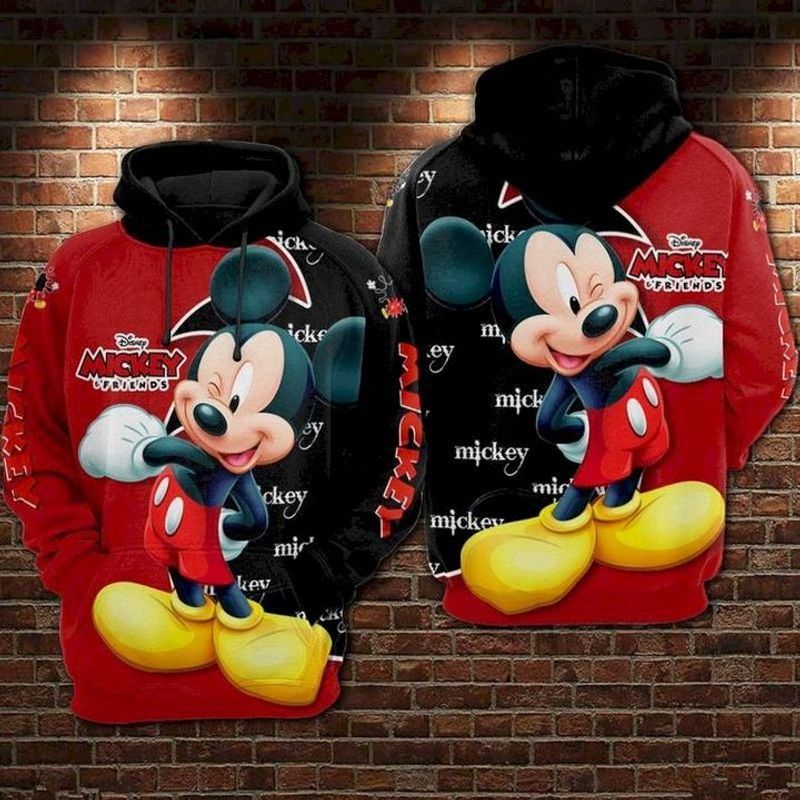 Disney Mickey Mouse Cute Lover Ii 3d Zip Hoodie