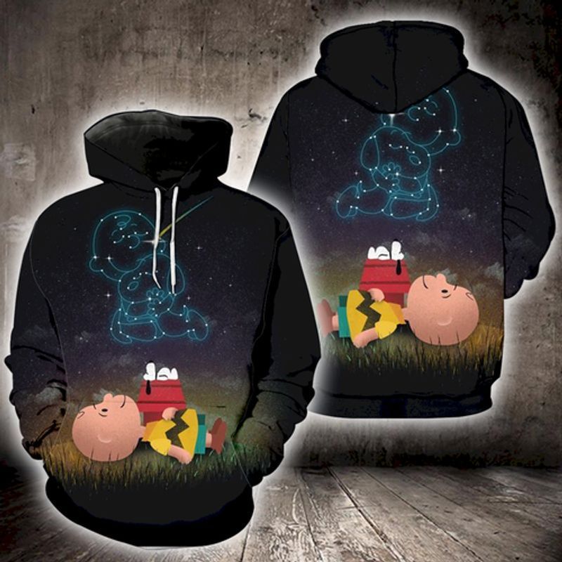 Disney Snoopy Charlie Brown Stargazing Ix 3d Zip Hoodie