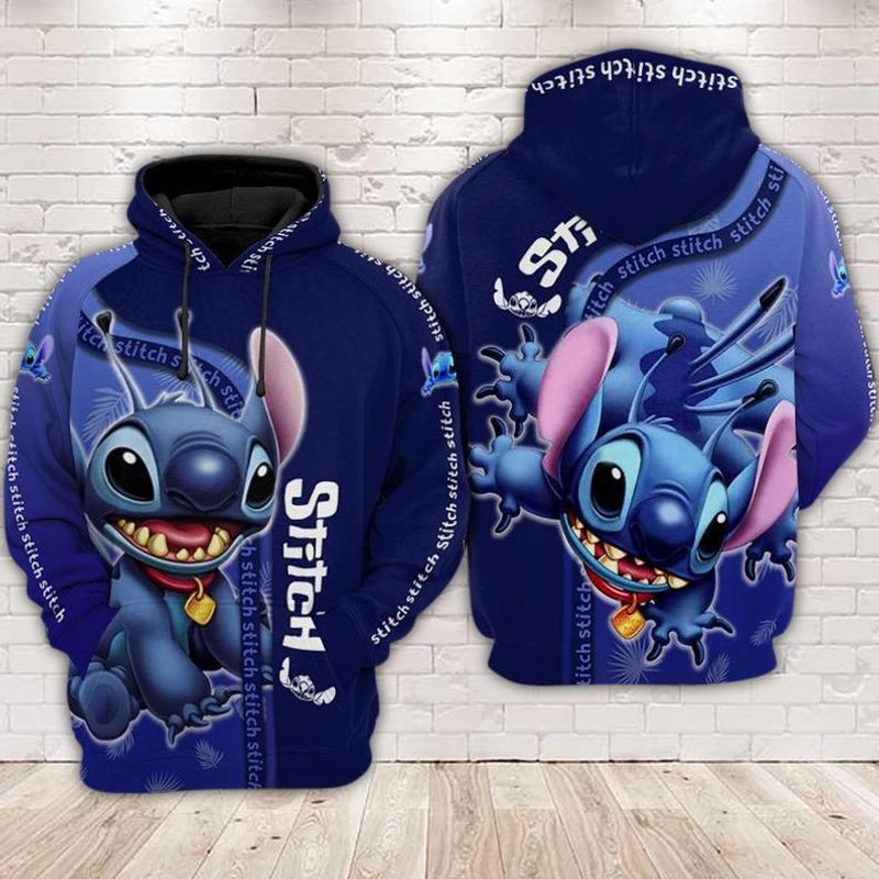 Disney Stitch Flying 3d T Shirt Zip Bomber Hoodie