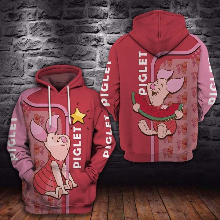 Disney The Piglet Lovers 3d Zip Hoodie