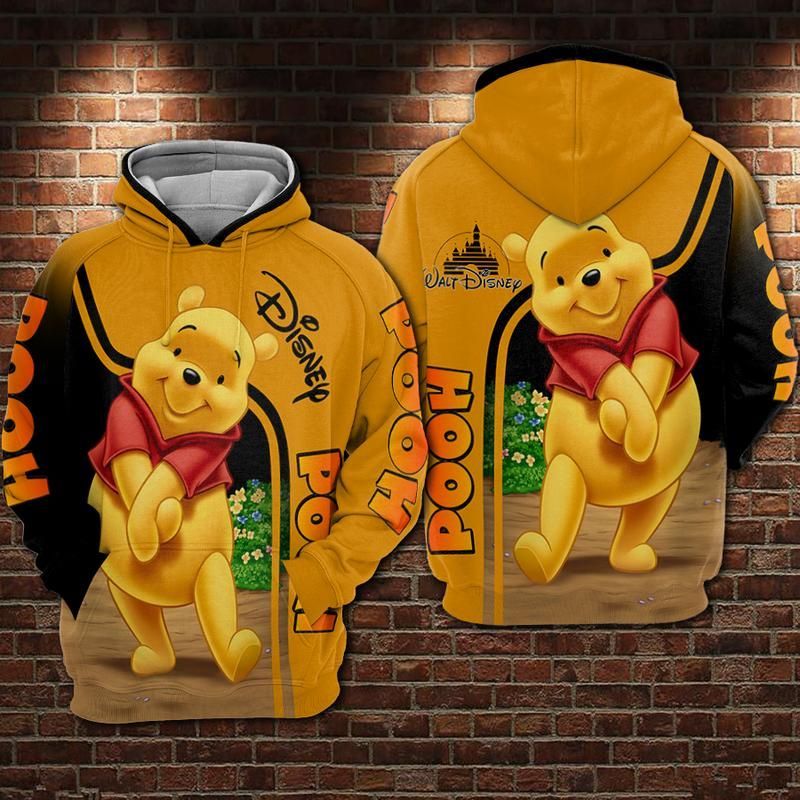 Disney Winnie The Pooh 2 Over Print 3d Zip Hoodie