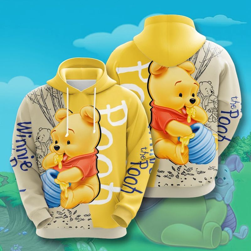 Disney Winnie The Pooh Cute Lover 3d Zip Hoodie