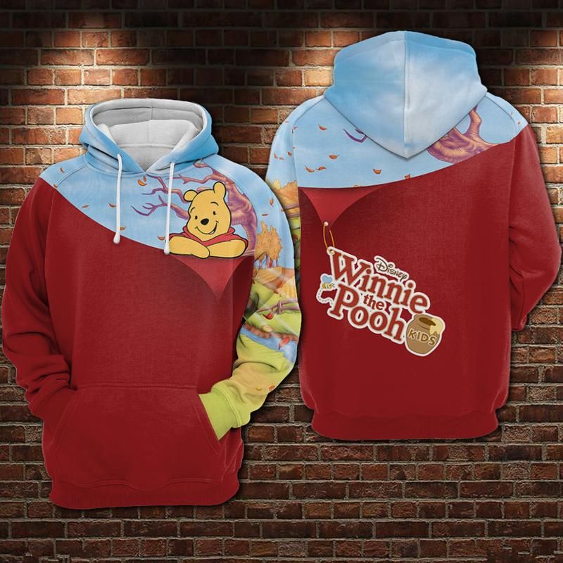 Disney Winnie The Pooh Over Print 3d Zip Hoodie