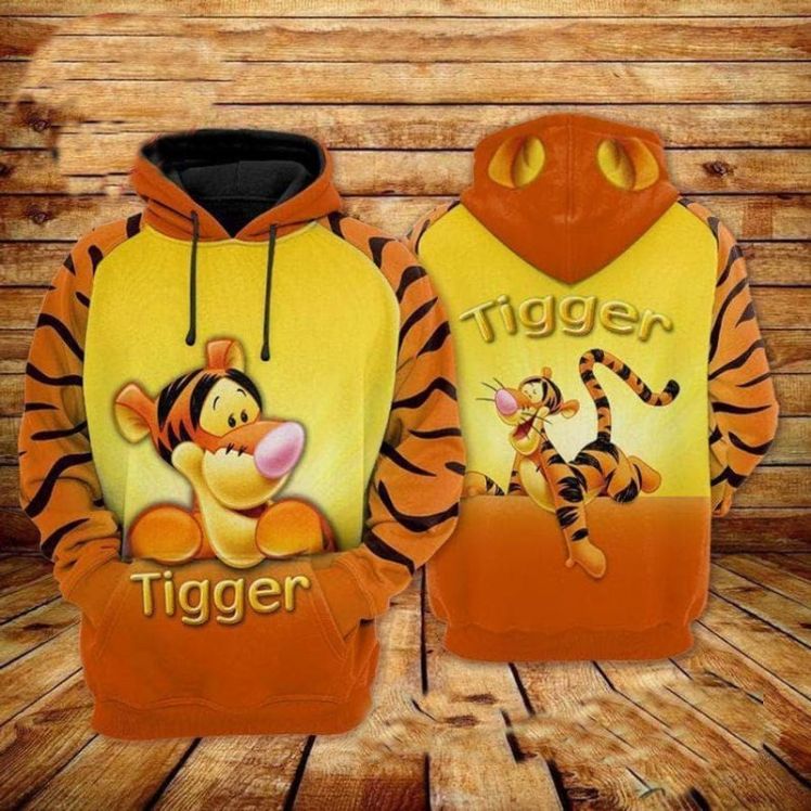 Disney Winnie The Pooh Tigger Cute 3d Zip Hoodie