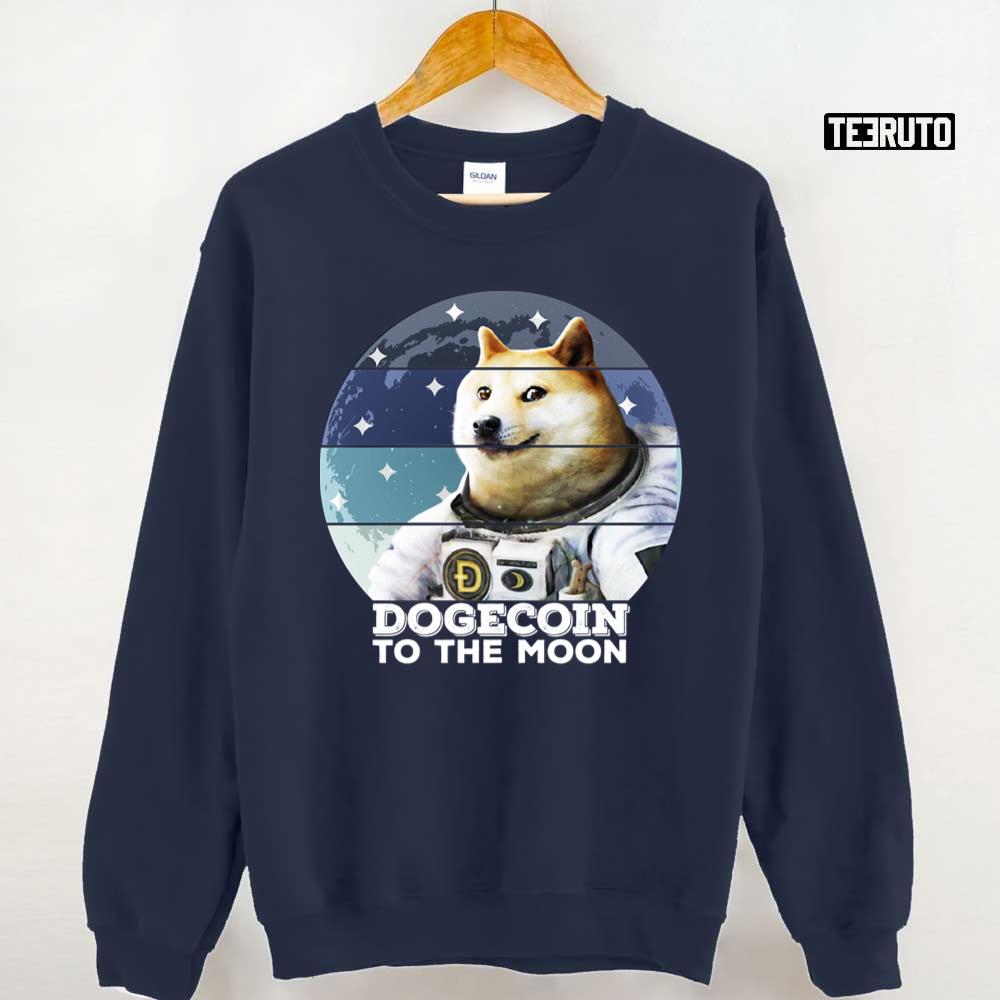 Dogecoin To The Moon Hodl Cryptocurrency Funny Unisex Sweatshirt