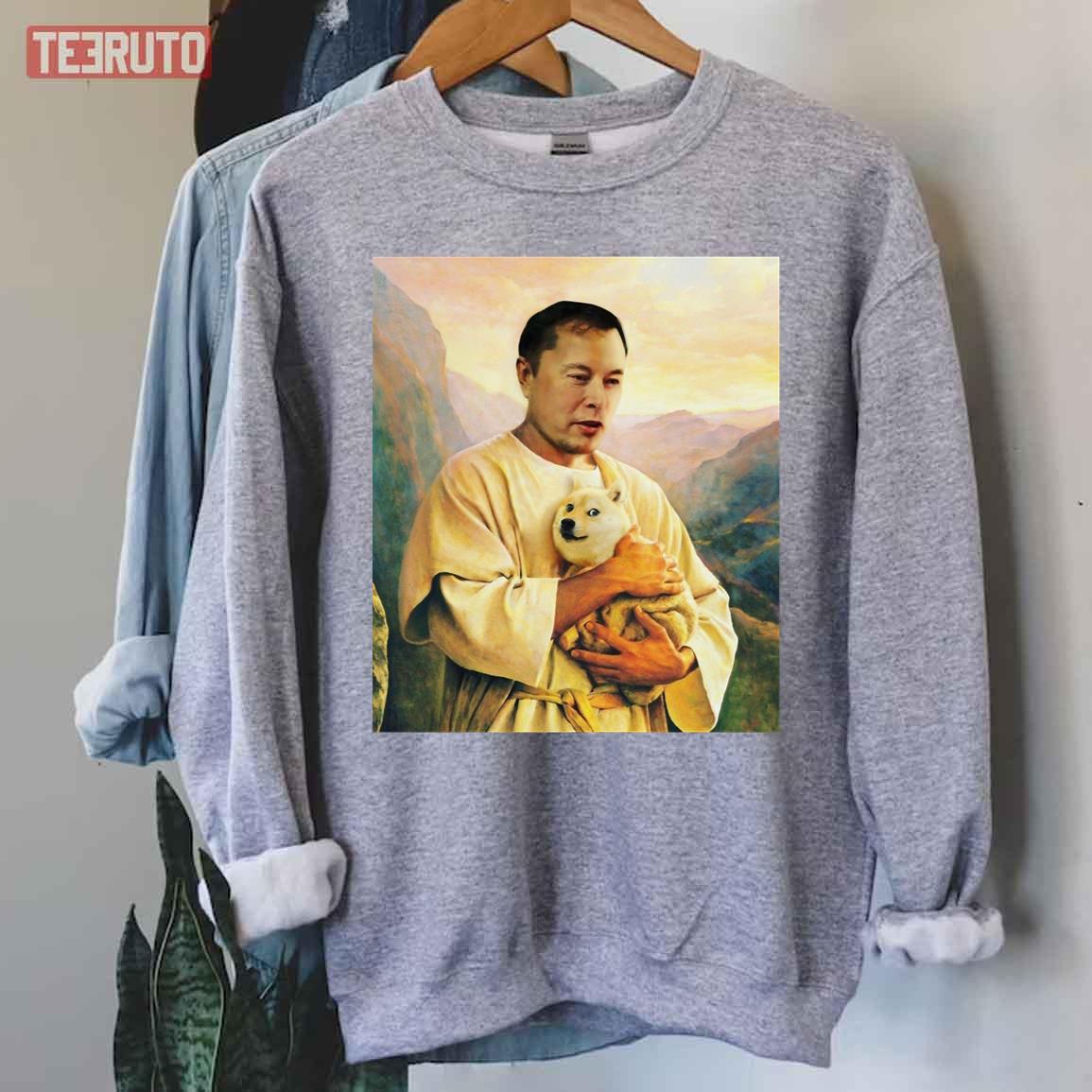 Dogecoin To The Moon With Elon Musk Unisex Sweatshirt