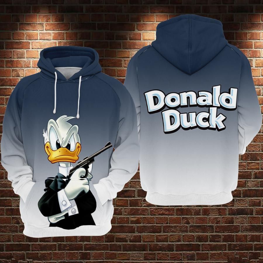 Donald Duck 3 Over Print 3d Zip Hoodie