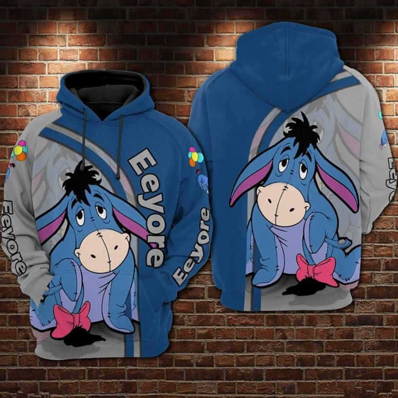 Eeyore Cartoon Winnie The Pooh 8 Over Print 3d Zip Hoodie