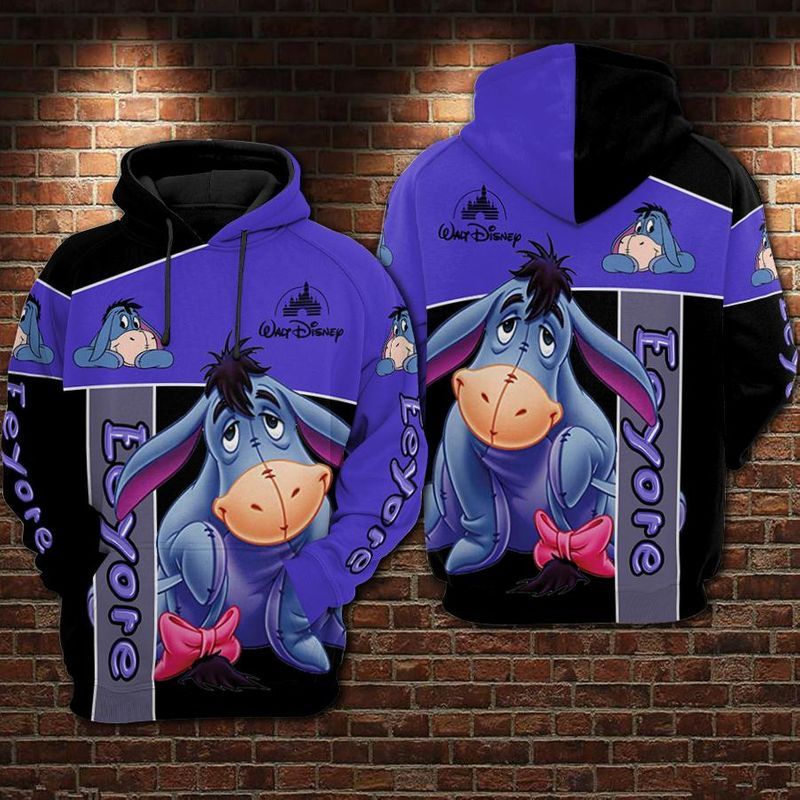 Eeyore Winnie The Pooh Disney Over Print 3d Zip Hoodie