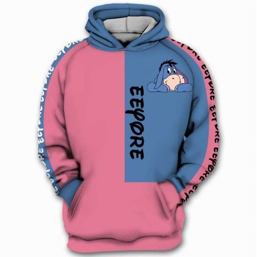 Eeyore Winnie The Pooh Pink Blue 3d Zip Hoodie