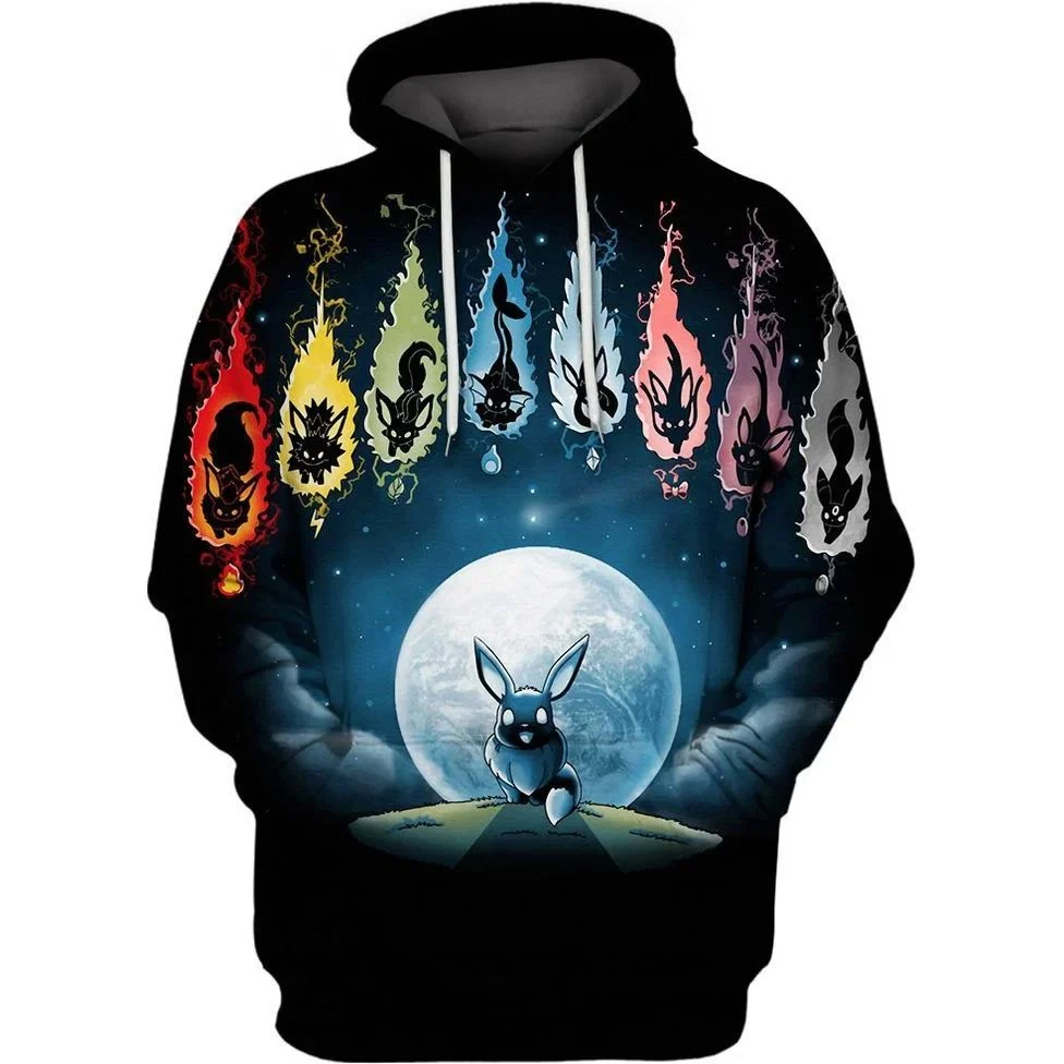 Pokemon Eevee Anime Manga 3d Zip Hoodie - Teeruto