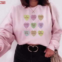 Funny Anti Valentines Day Heart Candies Unisex Sweatshirt Unisex T-Shirt