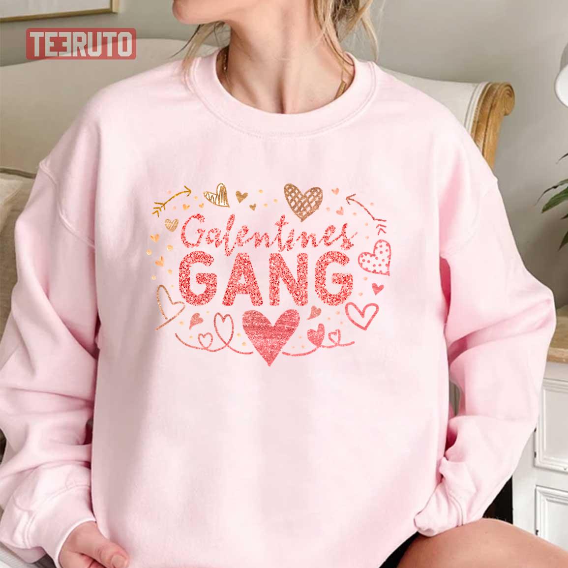 Galentines Gang Pink Typography Unisex Sweatshirt