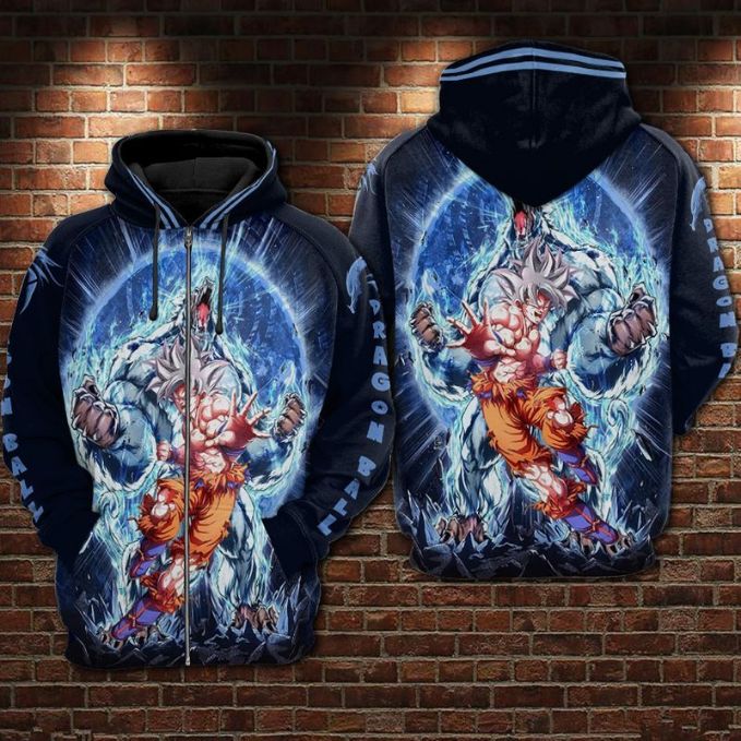 Goku Mastered Ultra Over Print 3d Zip Hoodie