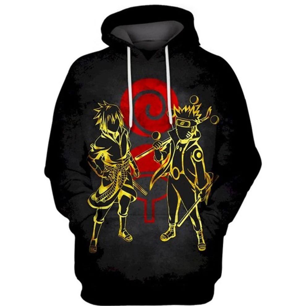 Gold Naruto Sasuke Naruto Anime 3d All Over Printed Hoodie