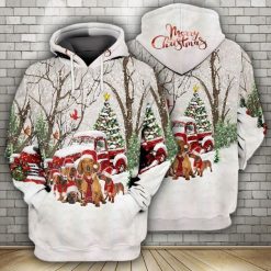 Golden Dog Dachshund Merry Christmas 3d Zip Hoodie