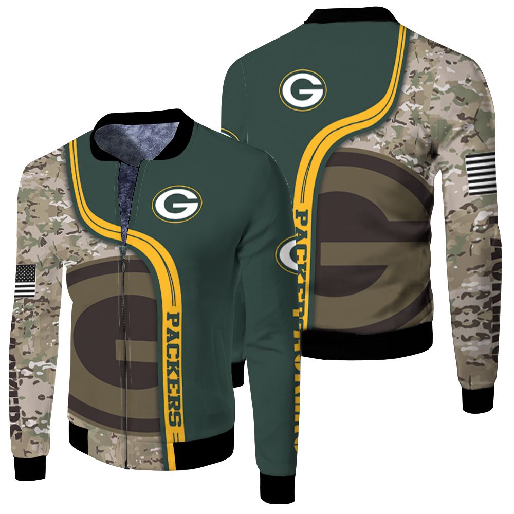 Green Bay Packers Camouflage Pattern American Flag 3d Jersey Fleece ...