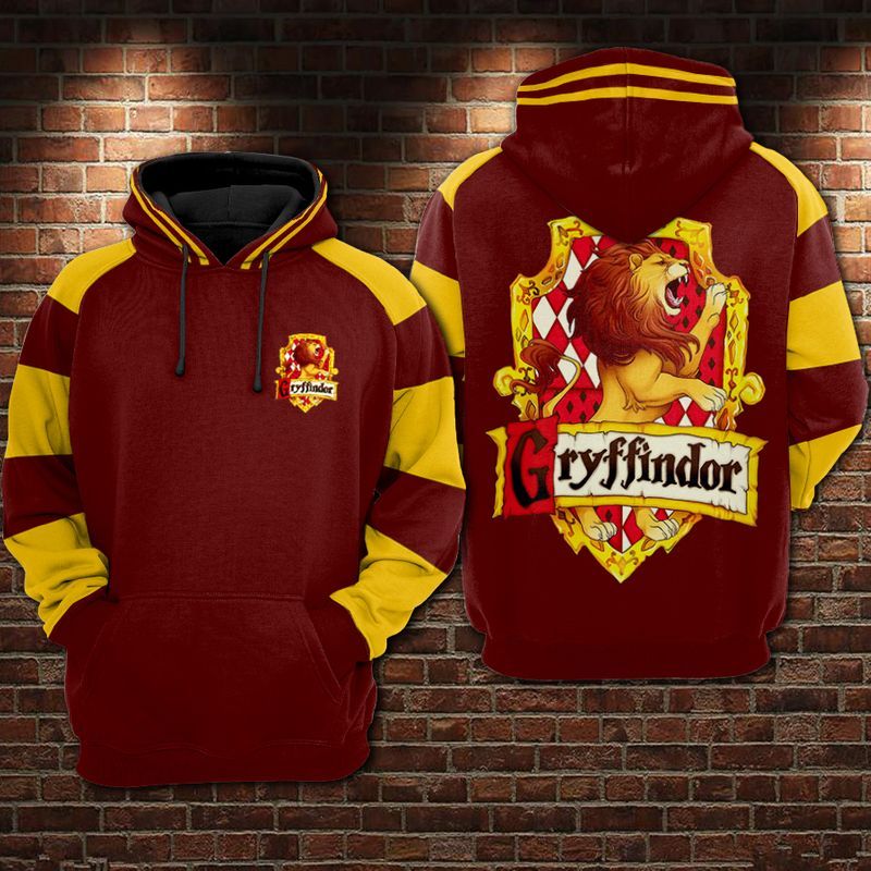Gryffindor Harry Potter Over Print 3d Zip Hoodie